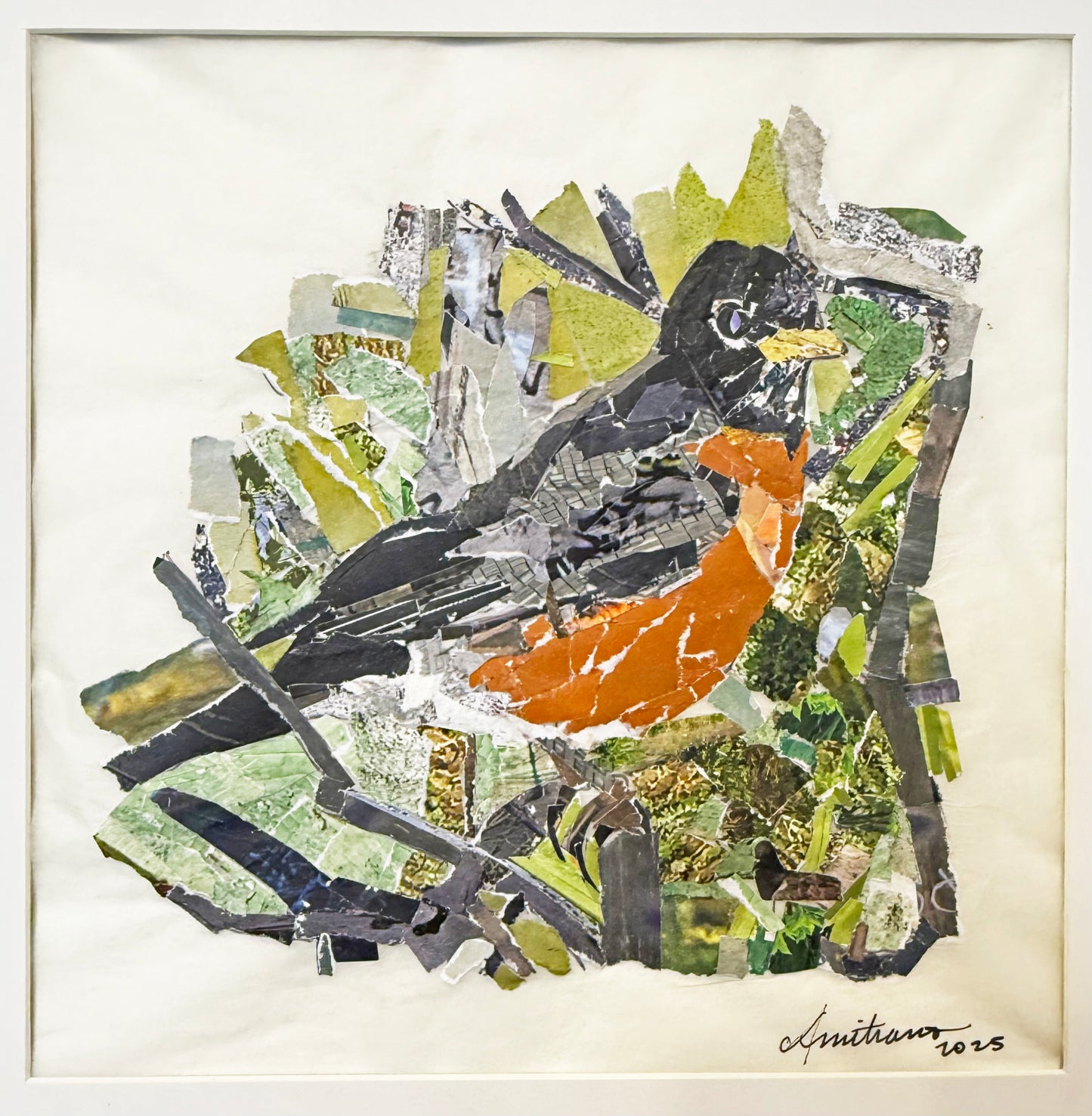 American Robin Paper Mosaic