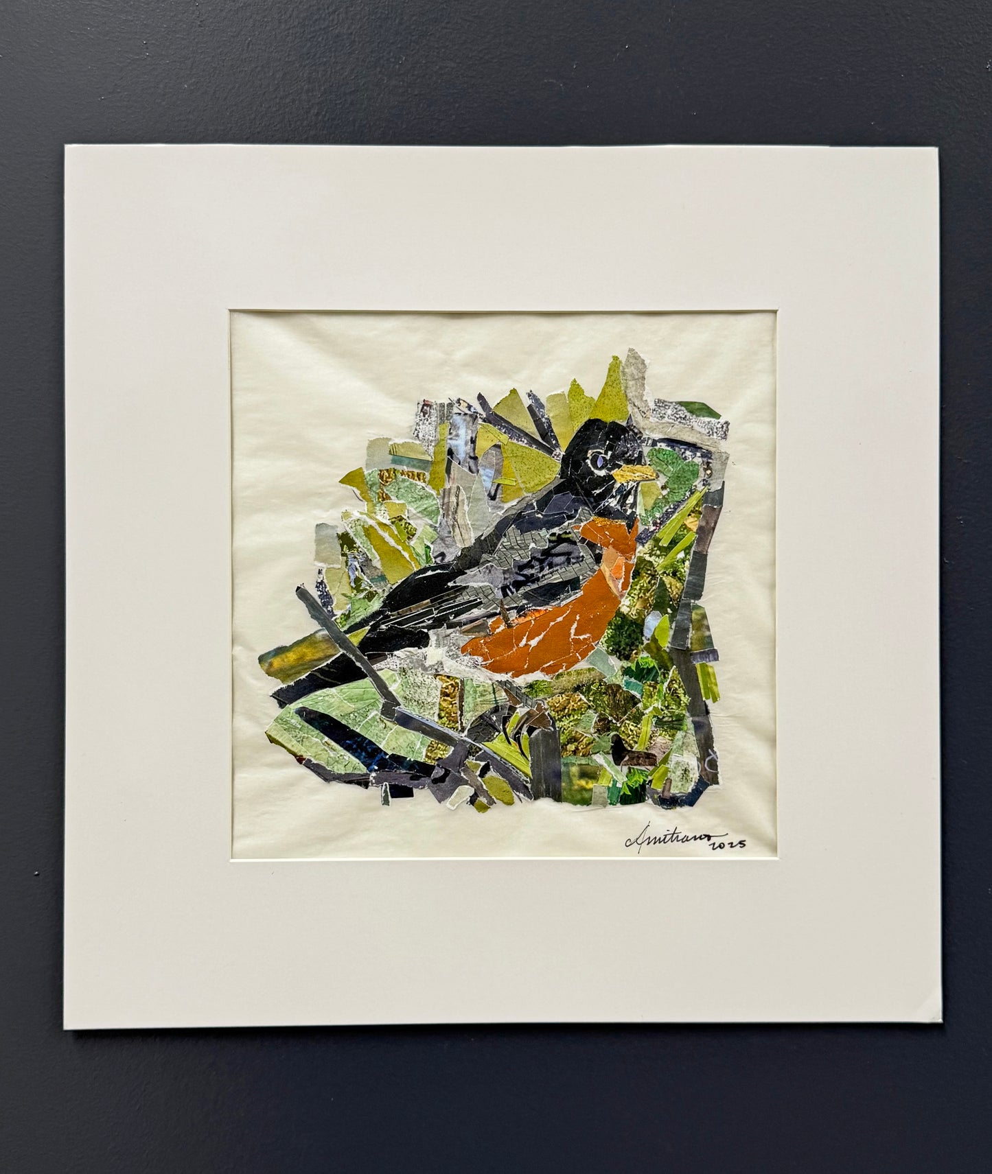American Robin Paper Mosaic